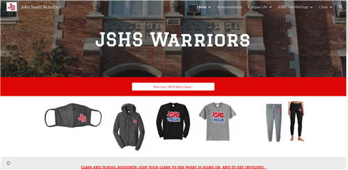 JSHS Activities Google Site 